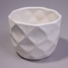 Vaso in caramica sfaccettato - D 9 Cm / Bianco