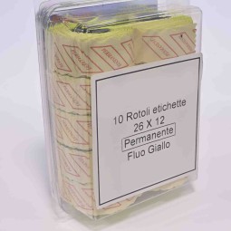 Rotoli etichette 10 Pezzi - 26x12 Mm / Giallo fluo