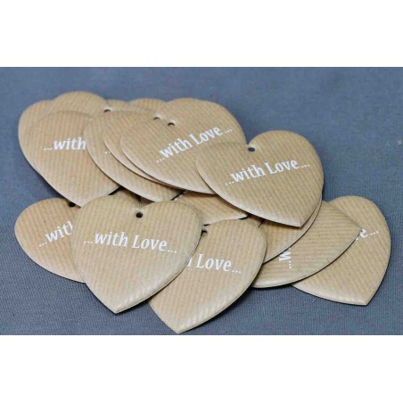 Cuori in carta 16 Pezzi - 55 Mm / Avana