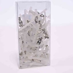 Spilla con clip 50 pezzi - 4,2x2,5 Cm / Trasparente