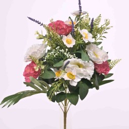 Mazzo frontale con Papavero - 50 Cm / Rosa