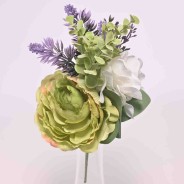 Pick con Ranuncolo ed Ortensia - 25 Cm / Verde chiaro