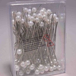 Spilli con testa perlata - 6 Mm / Bianco