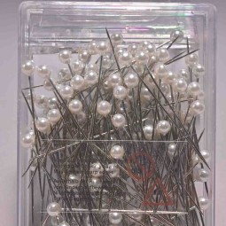 Spilli con testa perlata - 4 Mm / Bianco