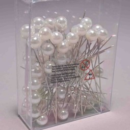 Spilli con testa perlata - 8 Mm / Bianco