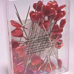 Spilli con cuore 40 Pezzi - 10x55 Mm / Rosso