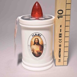 Lumino a batteria - D 6x12,5 Cm / Bianco luce rossa