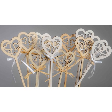 Cuori intagliati su pick - 12 Pezzi