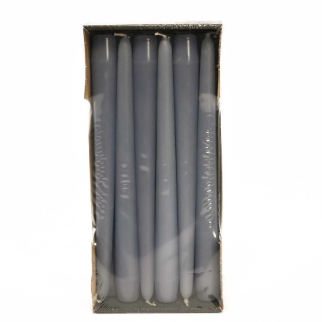 Candele coniche 12 PZ - 25x250 Mm / Blu-grigio
