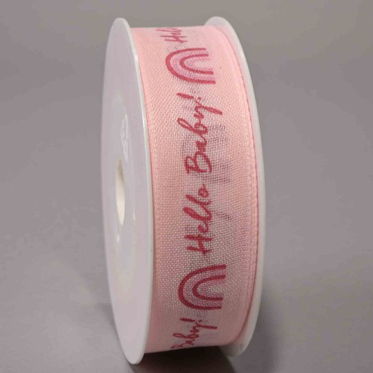 Nastro "Hello baby" 25 Mm x 16 M / Rosa