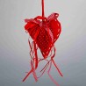 Cuore in stoffa rosso da appendere - 25x12x3 Cm