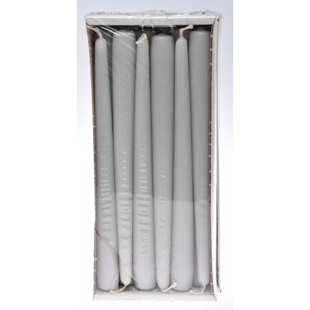 Candele coniche 12 PZ - 23x250 Mm / Grigio chiaro