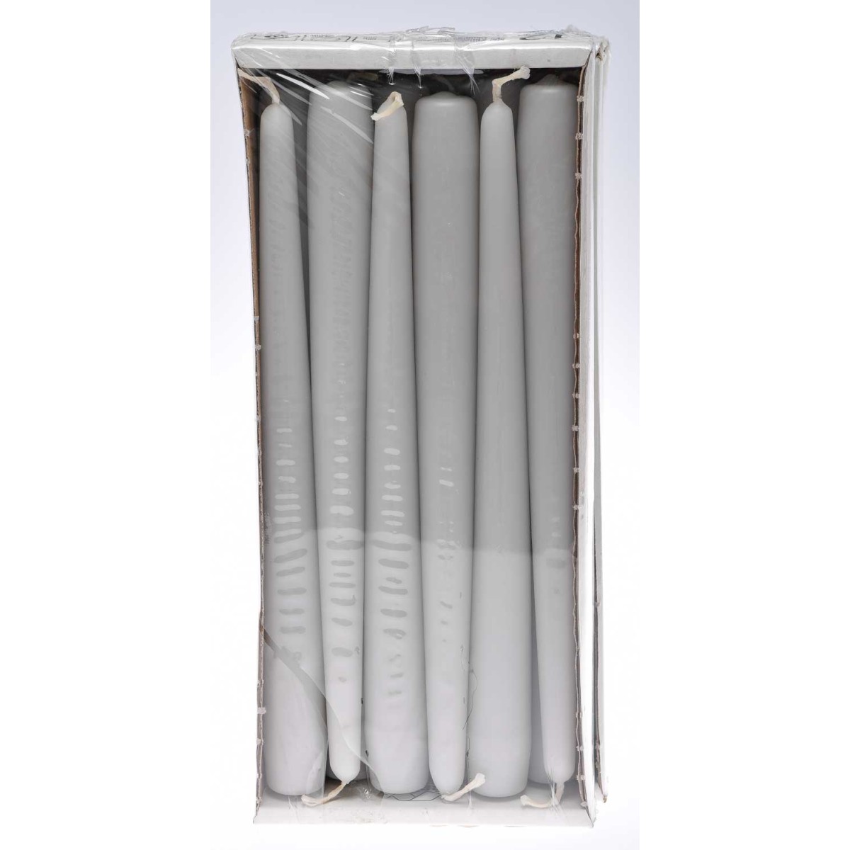Candele coniche 12 PZ - 23x250 Mm / Grigio chiaro