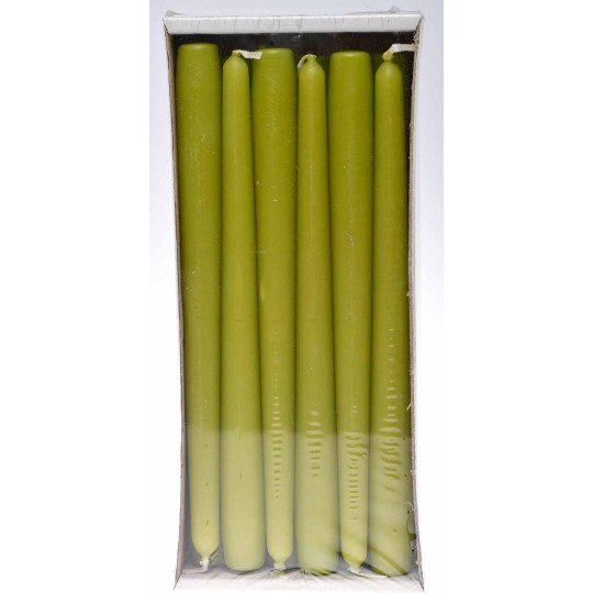 Candele coniche 12 PZ - 23x250 Mm / Verde