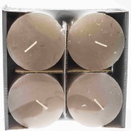 Moccoli candela rustici 4 PZ - 80x80 Mm / Marrone