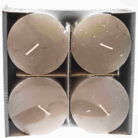 Moccoli candela rustici 4 PZ - 80x80 Mm / Marrone
