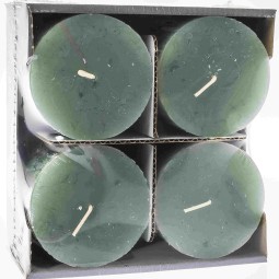 Moccoli candela rustici 4 PZ - 80x80 Mm / Smeraldo