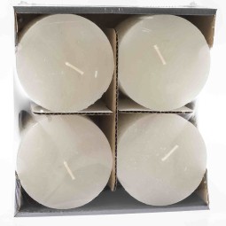 Moccoli candela rustici 4 PZ - 80x80 Mm / Bianco