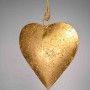 Cuore in metallo da appendere - 15 Cm / Oro