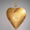 Cuore in metallo da appendere - 15 Cm / Oro