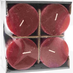 Moccoli candela rustici 4 PZ - 80x80 Mm / Rosso