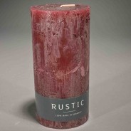 Moccolo candela rustico  - 70x140 Mm / Rosso scuro