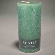 Moccolo candela rustico  - 70x140 Mm / Verde smeraldo