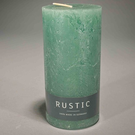 Moccolo candela rustico  - 70x140 Mm / Verde smeraldo