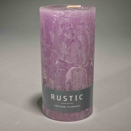 Moccolo candela rustico  - 70x140 Mm / Lilla