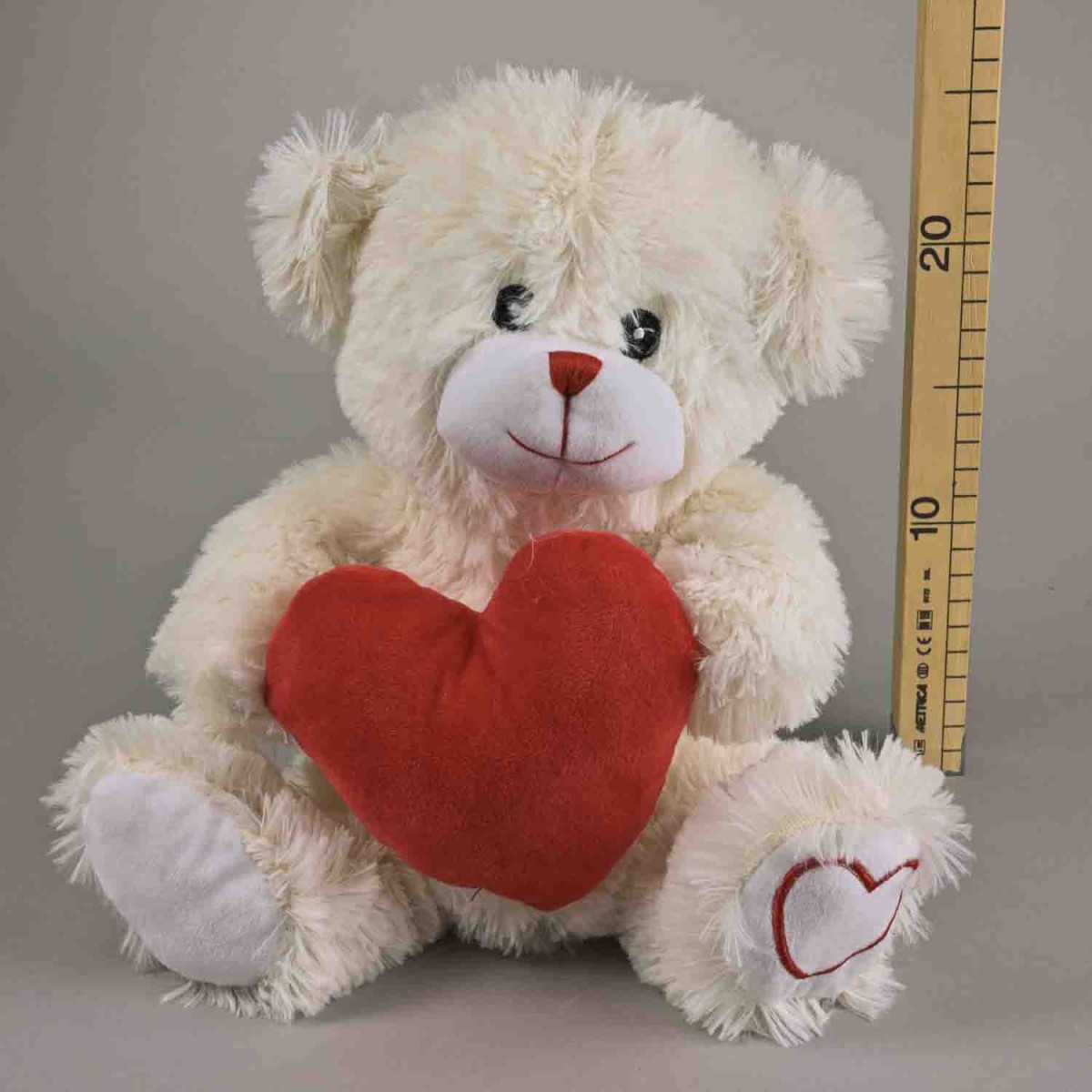 Orsetto con cuore - 25 Cm / Bianco