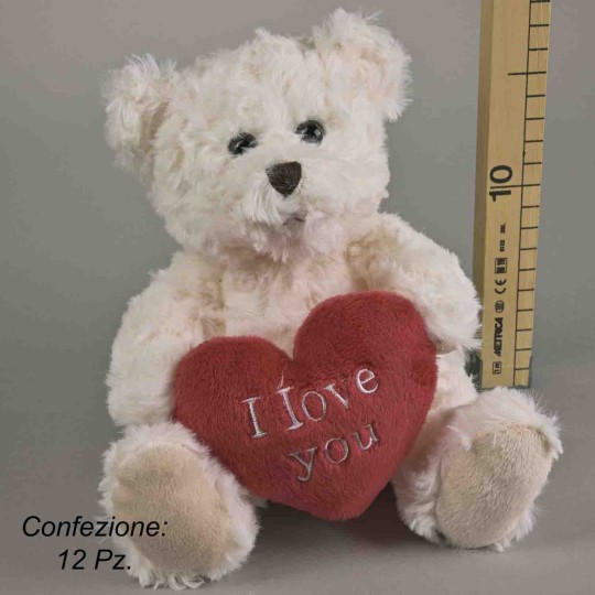 Orsetti con cuore "I love you" 12 PZ - 17 Cm