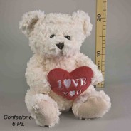 Orsetti con cuore "I love you" 6 PZ - 21 Cm