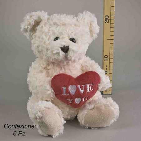 Orsetti con cuore "I love you" 6 PZ - 21 Cm