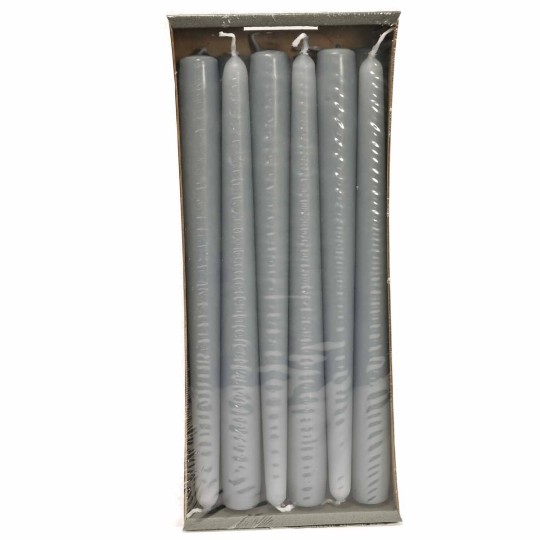 Candele coniche 12 PZ - 23x250 Mm / Grigio