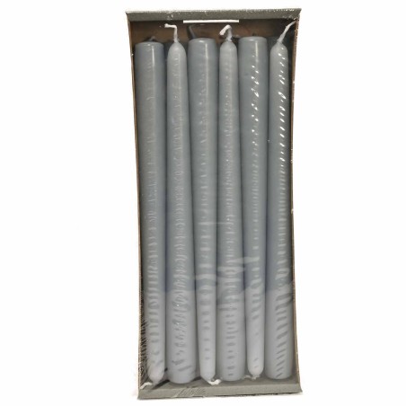Candele coniche 12 PZ - 23x250 Mm / Grigio