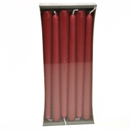 Candele coniche 12 PZ - 23x250 Mm / Rosso scuro