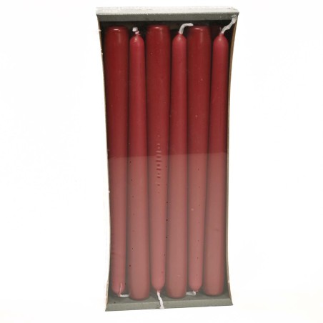Candele coniche 12 PZ - 23x250 Mm / Rosso scuro