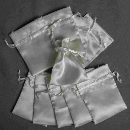 Sacchetti in raso 7,5 CM X 10 CM in 2 colori - Confezione 10 pezzi - crema