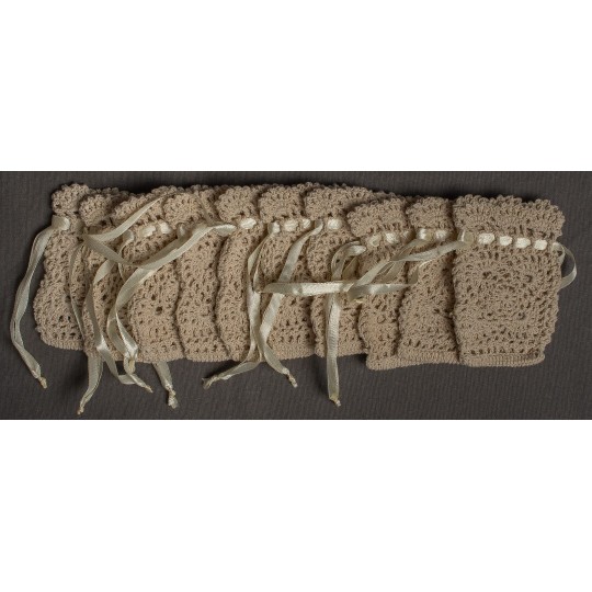 Sacchetti all'uncinetto 7,5 CM X 12 CM in vari colori - Busta 10 pezzi - Naturale