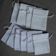 Sacchetti in tela 9 CM X 12 CM in 6 colori - Confezione 10 pezzi - Bianco