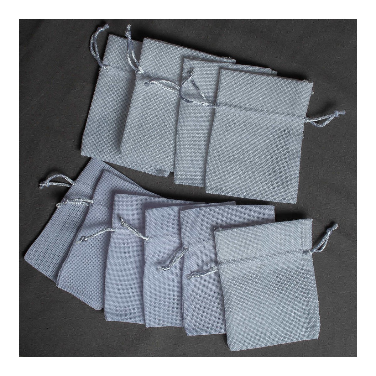 Sacchetti in tela 9 CM X 12 CM in 6 colori - Confezione 10 pezzi - Bianco