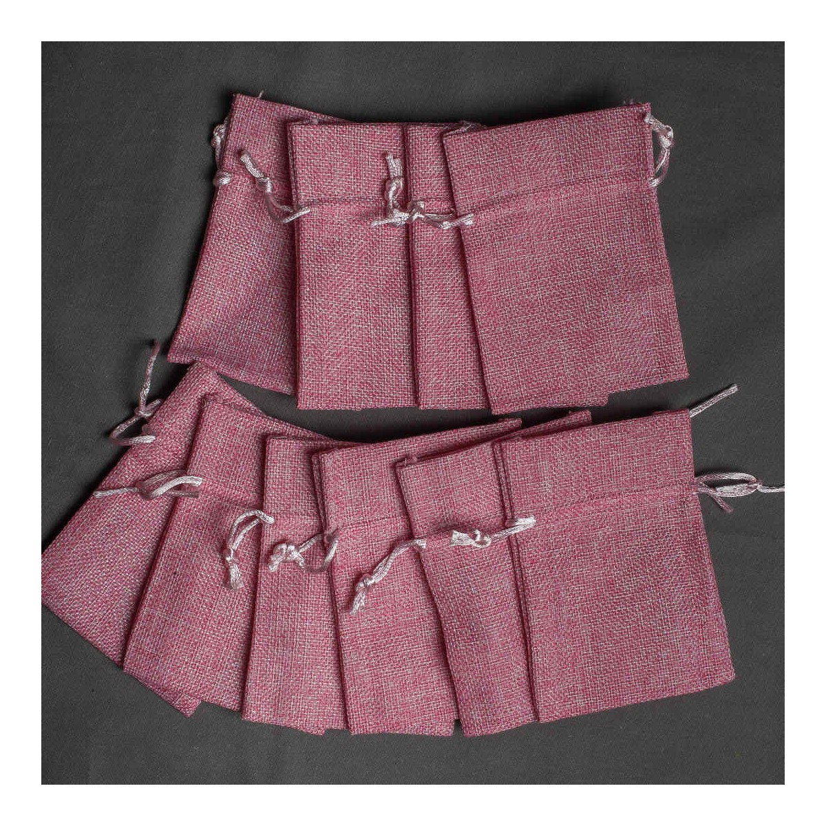 Sacchetti in tela 9 CM X 12 CM in 6 colori - Confezione 10 pezzi - Rosa