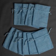 Sacchetti in tela 9 CM X 12 CM in 6 colori - Confezione 10 pezzi - Azzurro