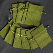 Sacchetti in tela 9 CM X 12 CM in 6 colori - Confezione 10 pezzi - Verde
