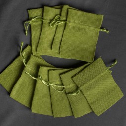 Sacchetti in tela 9 CM X 12 CM in 6 colori - Confezione 10 pezzi - Verde