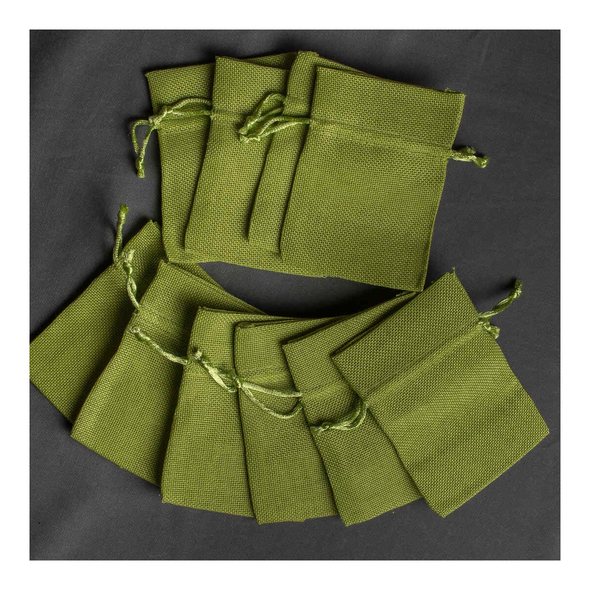 Sacchetti in tela 9 CM X 12 CM in 6 colori - Confezione 10 pezzi - Verde