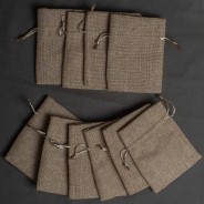 Sacchetti in tela 9 CM X 12 CM in 6 colori - Confezione 10 pezzi - Beige