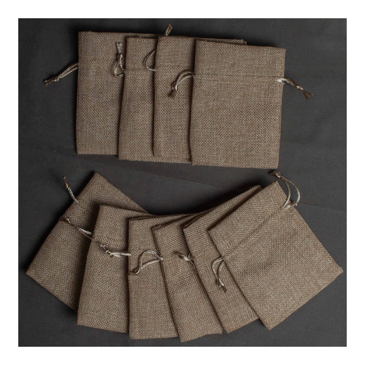 Sacchetti in tela 9 CM X 12 CM in 6 colori - Confezione 10 pezzi - Beige