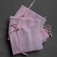Sacchetti in tessuto a pois 3 colori -Confezione 10 pezzi - Rosa