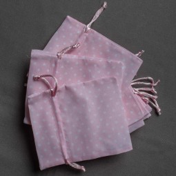 Sacchetti in tessuto a pois 3 colori -Confezione 10 pezzi - Rosa